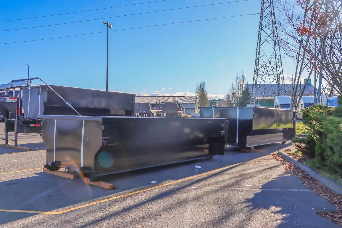 Roll-off dumpster ready for waste disposal at job site for Construction Dumpster Rental in Helena Valley Southeast